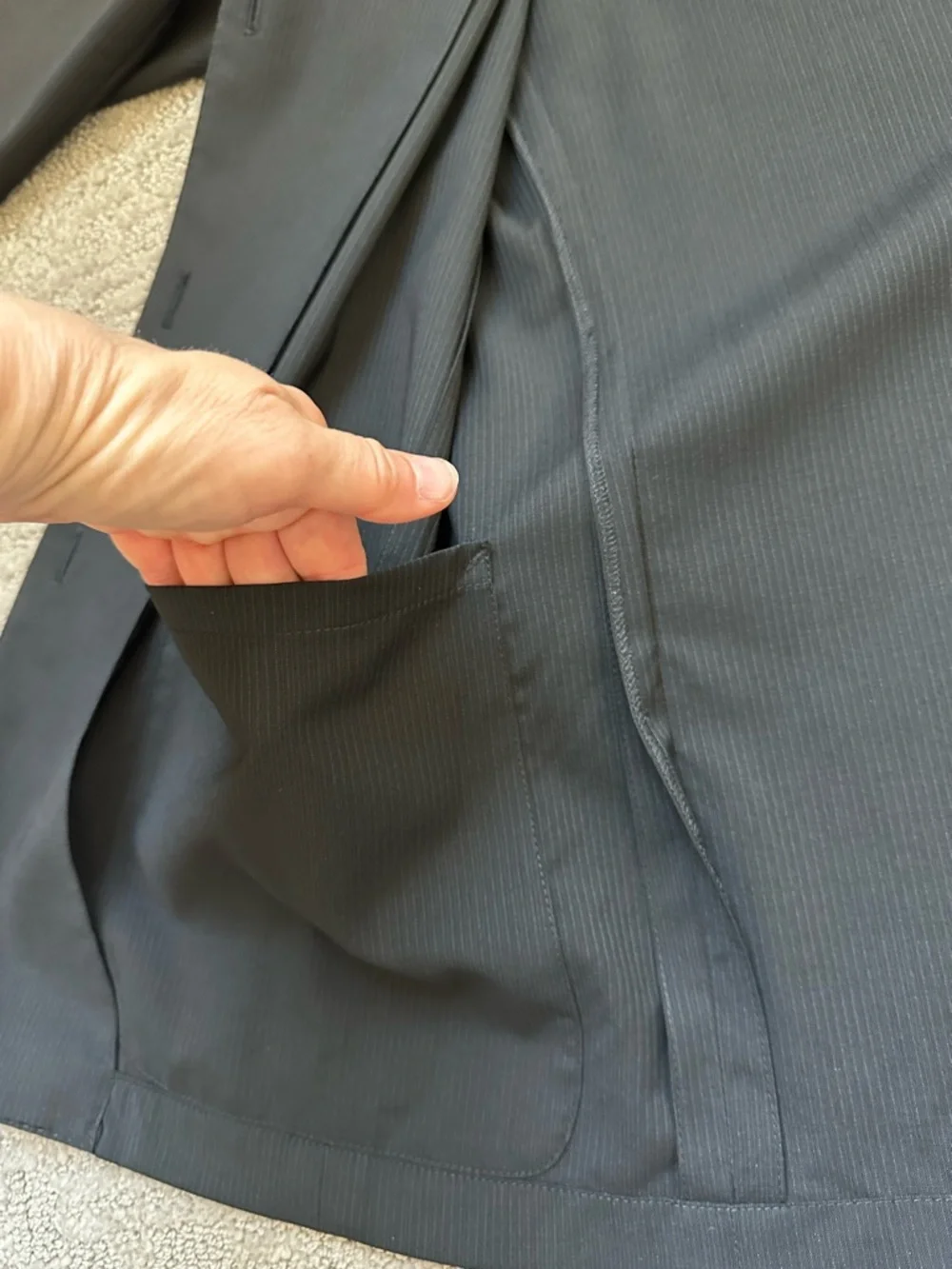 Jean Paul Gaultier Homme Lightweight Virgin Wool Blazer 40 Italy Pinstripe VTG